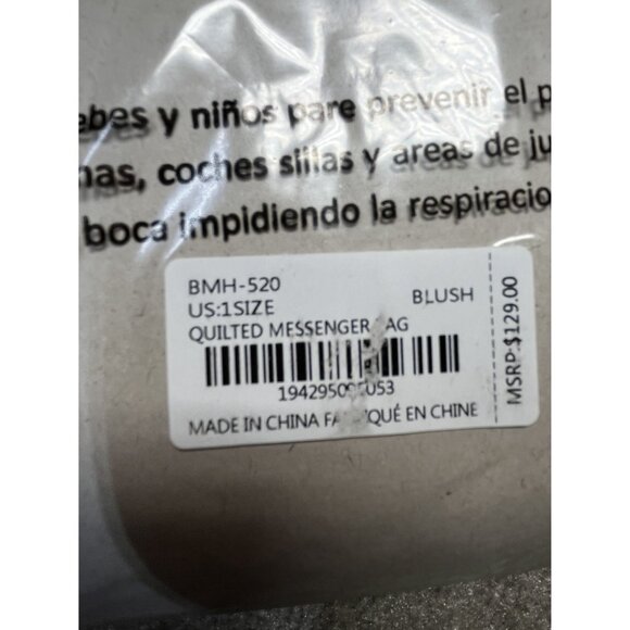 Badgley Mischka Quilted Crossbody Bag Blush Pink Chain Strap Gun Metal NWT - Picture 9 of 9